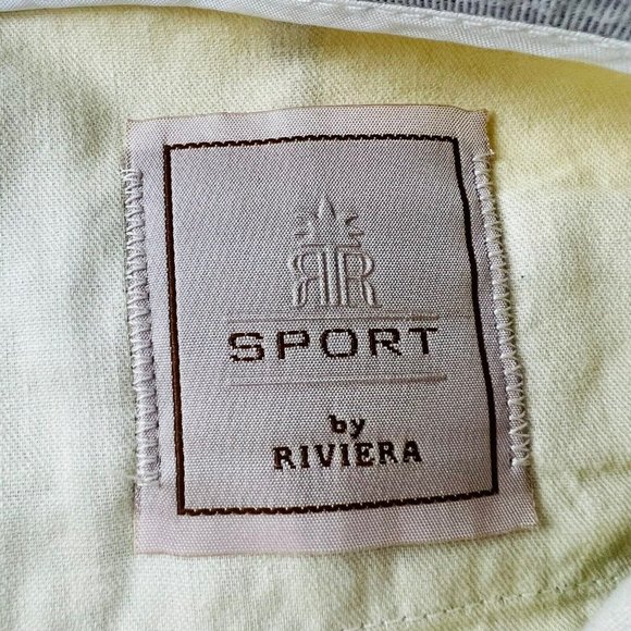 Riviera Sport Gray Seersucker Polyester Cotton Double Pleated Pants Size 36X29 - Picture 3 of 5